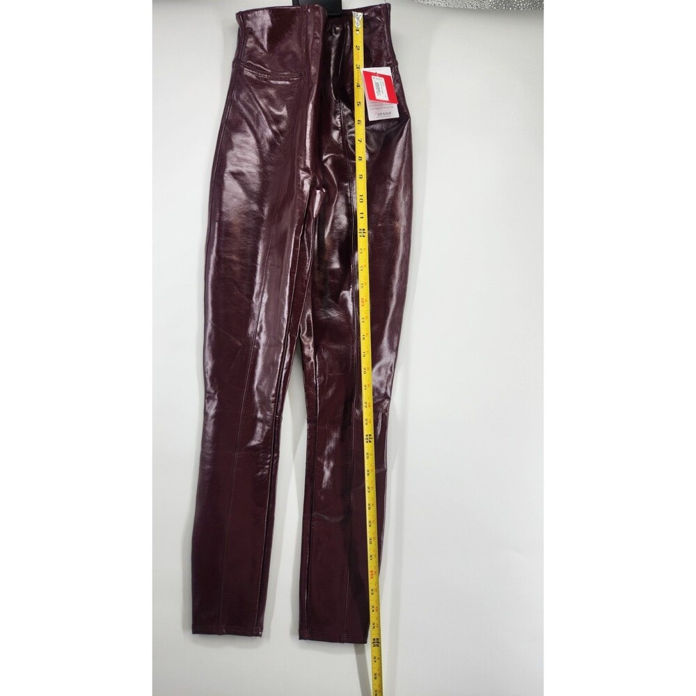 Spanx XS Ruby Red Faux Patent‎ Leather Leggings NWT - Picture 6 of 11